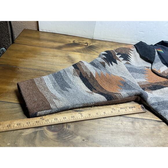 Vintage Pioneer Wear Wool Blend Southwestern Tribal Aztec Coat Jacket Womens XL - Picture 12 of 13